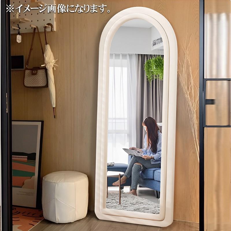 スタンドミラー 全身鏡 ウォールミラー 姿見 韓国 スエード インテリア