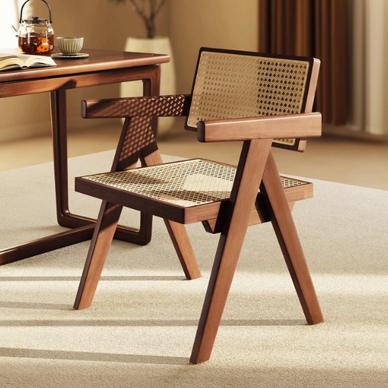 ラタンチェア 籐編み ラウンジチェア 組み立て 北欧 ジャンヌレ V