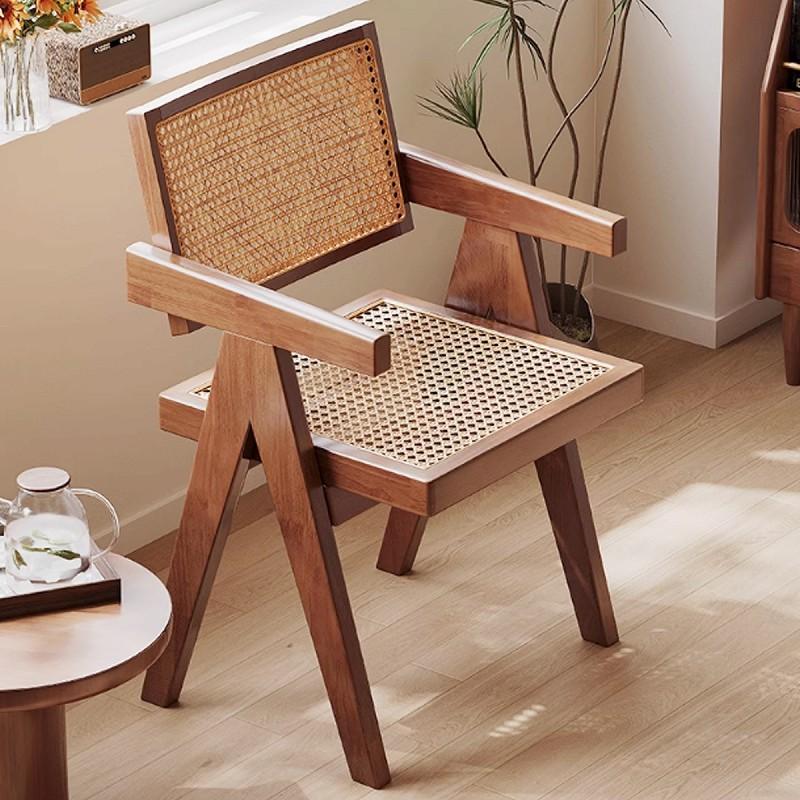 ラタンチェア 籐編み ラウンジチェア 組み立て 北欧 ジャンヌレ V