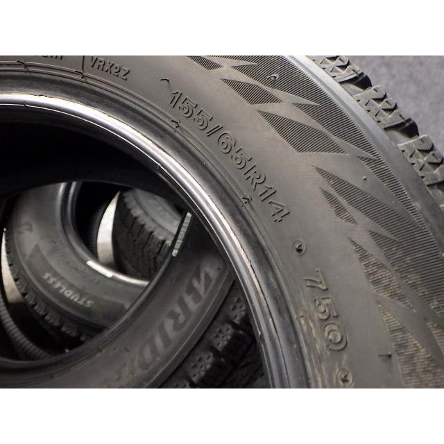 155/65R14 75Q 4本 21年製 BS ブリヂストン VRX2 溝5.8〜6.5 軽自動車 