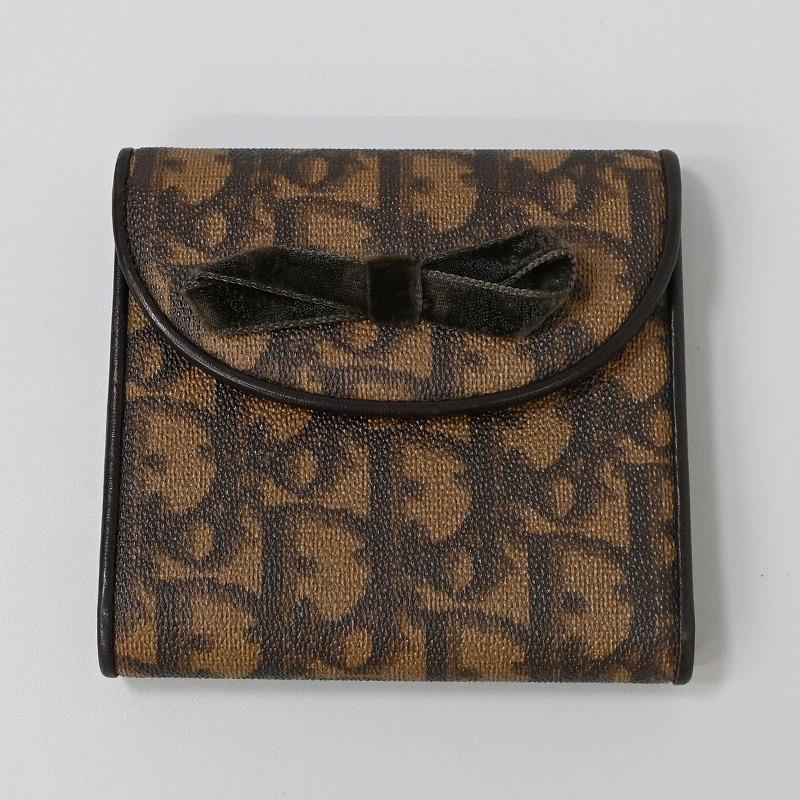 Christian Dior クリスチャンディオール トロッター柄 二つ折り財布