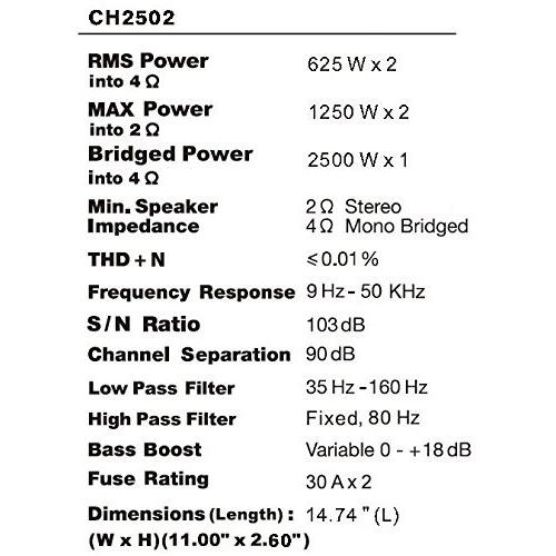 BOSS(ボス) オーディオ CH1602 1600W Chaos 2Ch パワーアンプ｜worldselect｜06