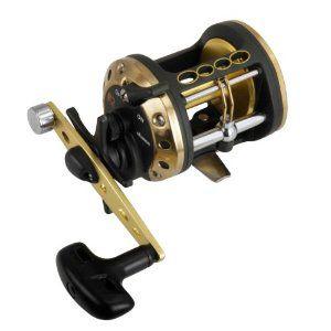 Okuma Fishing XP-452L-CL Classic Pro Graphite Level Wind Trolling Reel Clam Pack (Small, Black/Gold) | 