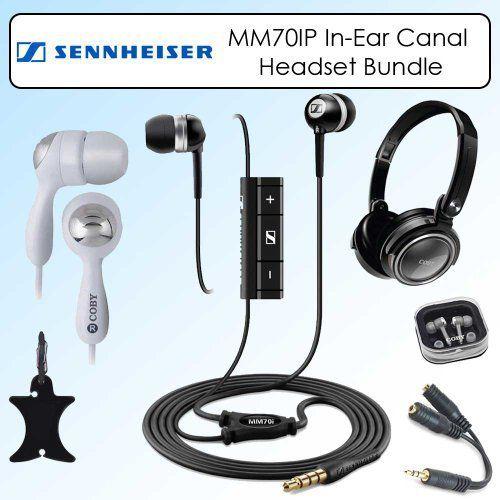 Sennheiser(ゼンハイザー) MM70IP MM-70 IP In-Ear Canal ヘッドセット Black Bundle