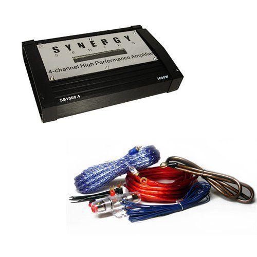 MA Audio SS1000.4 1000 Watt 4 Channel Car Amplifier w/8 Gauge Amp Kit