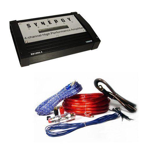 MA Audio SS1000.4 1000 Watt 4 Channel Car Amplifier w/4 Gauge Amp Kit