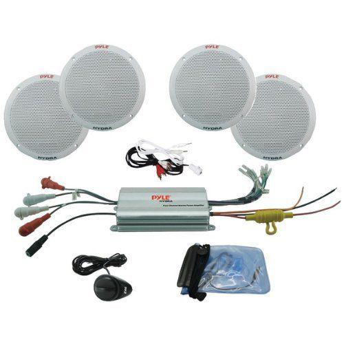 6.5'' 4-Channel Waterproof MP3/iPod Amplified Marine Speaker System - PYLE | 