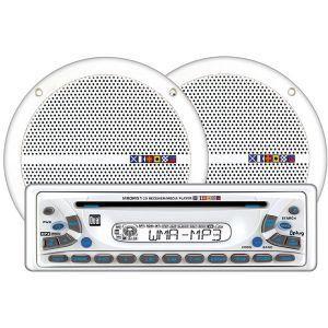200-Watt Marine CD/MP3/WMA Receiver With 6.5” Dual Cone Speakers UV-resistant faceplate | 