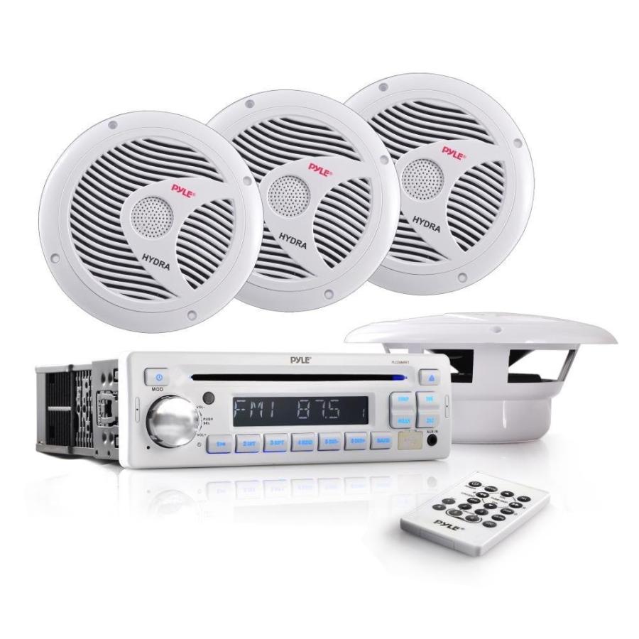 Pyle PLCD8MRKT Complete Marine Water Proof 4 Speaker CD/USB/Mp3/Combo