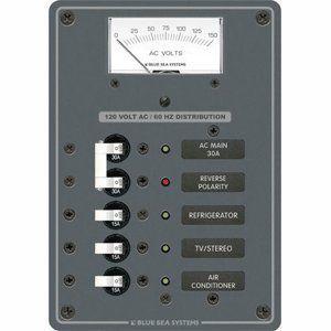 Blue Sea 8043 AC Main Positions Toggle Circuit Breaker Panel (White Switches) | 