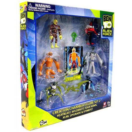 Ben 10 見ず知らず Creation Chamber 図形 仕掛ける 2 (Heatblast， Wildmutt， Four Arms， XLR8， フィギュア本体-ゲーム、おもちゃ-フィギュア