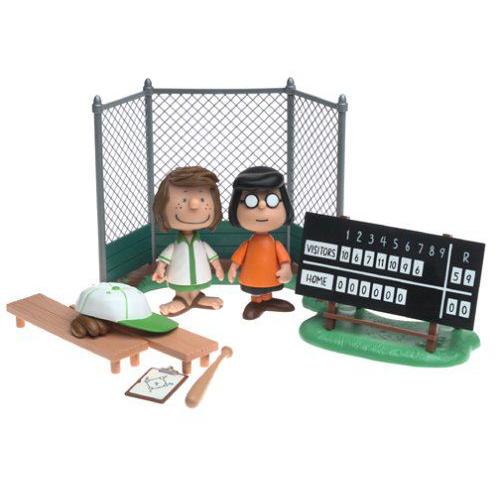ピーナッツ All Star チャーリーブラウン Baseball Dugout デラックス Playセット w/ Marcie & ペッパーm