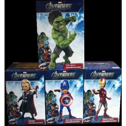 マーベル アベンジャーズ HEADKNOCKERS フィギュア セット OF 4 (ハルク(HULK)， アイアンマン， キャプ