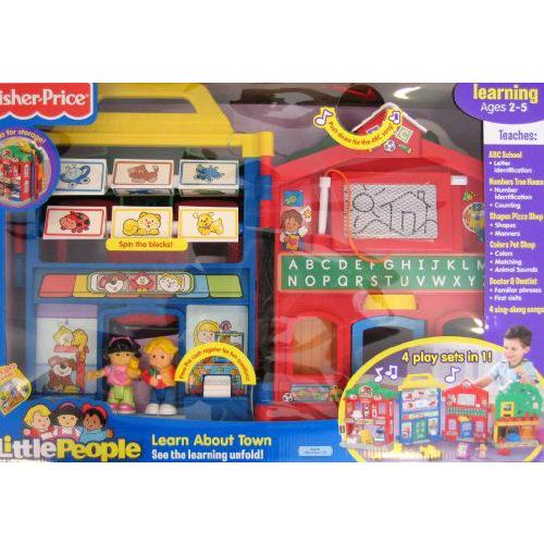 リトルピープル Learn About Town Playセット w Songs， Sounds \u0026 Phrases - 4 Playセット in 1 (2008)