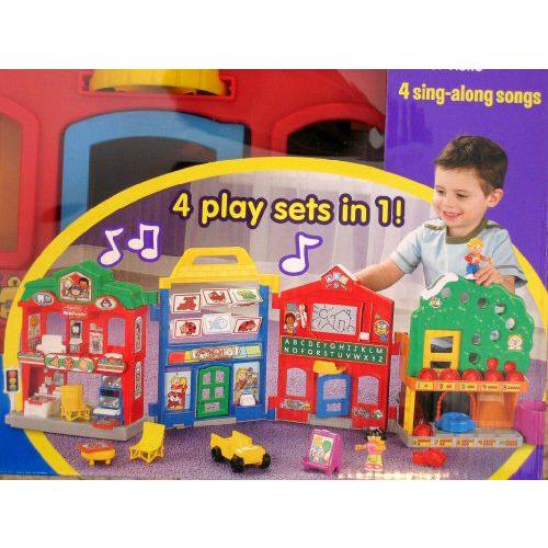 リトルピープル Learn About Town Playセット w Songs， Sounds \u0026 Phrases - 4 Playセット in 1 (2008)_1