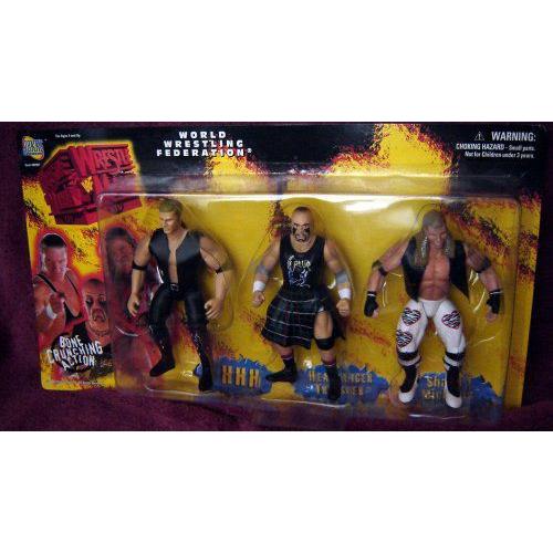 WWF Jakks Wrestlemania アクション フィギュア 3 Pack with Shawn Michaels HHH and Headbanger ワール