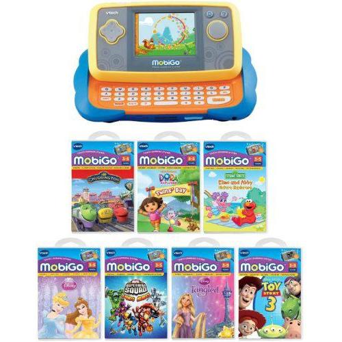 Vtech MobiGo Touch 学び取る 取り合わせ バンドル with All 客体年頃 烏合の衆 3-5 力くらべ ゲーム、おもちゃ-知育玩具-おもちゃ