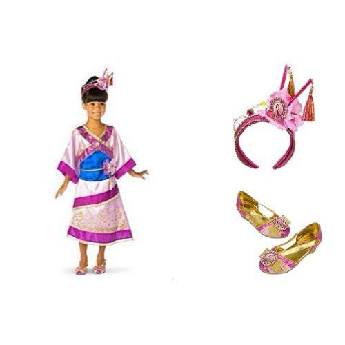 Disney(ディズニー) ストア プリンセス Asian Mulan コスチューム ドレス L Large [ 10 ] \u0026 Headband / T