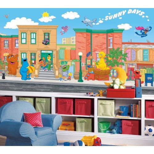 RoomMates JL1213M Sesame Street(セサミストリート) Prepasted Chair Rail Wall Mural |  | 01