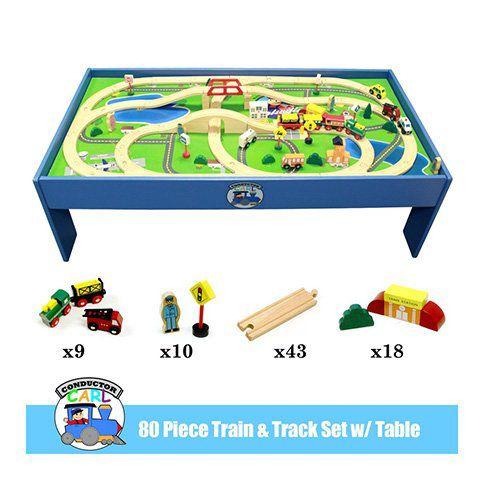 Conductor Carl 80 ピース Train テーブル and Playboard セット. 100% Compatible with Thomas(機関車ト |  | 01