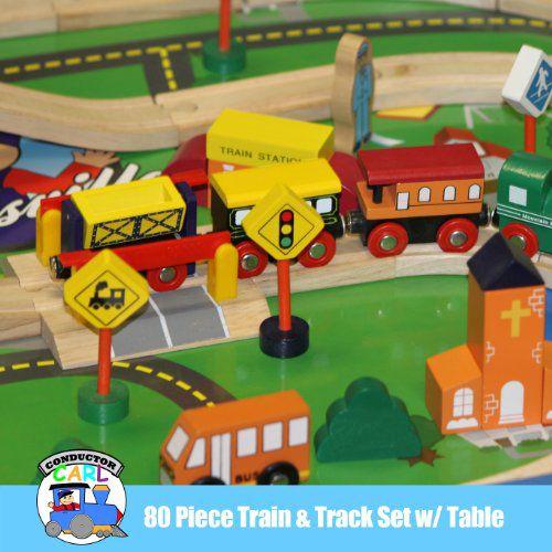 Conductor Carl 80 ピース Train テーブル and Playboard セット. 100% Compatible with Thomas(機関車ト |  | 03