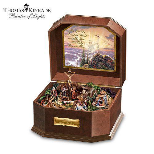 Thomas(機関車トーマス) Kinkade ”Visions Of Christ” Wooden ミュージックボックス by The Bradford E