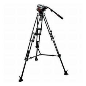 Manfrotto 504HD VD Fluid Video Head with 546B Aluminum Tripod Legs, Maximum Height 65\", Supports