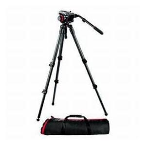 Manfrotto 504HD VD Fluid Video Head with 535 CF Tripod Legs, Maximum Height 72\", Supports 19 lbs."