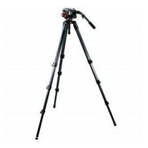 Manfrotto 504HD VD Fluid Video Head with 536 Carbon Fiber Tripod Legs, MBAG100PN Tripod Bag, Maxi