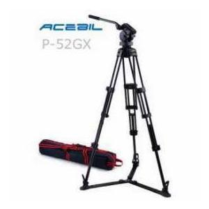 Acebil P-52GX Professional Tripod System with H50 Fluid Head, T752 Aluminum Tripod, GS-3 Ground Sの画像
