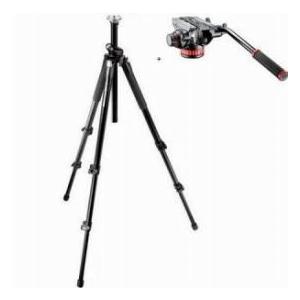 Manfrotto 055XPROB Black Aluminum Tripod with Manfrotto MVH502AH Pro Video Head with Quick-Releas