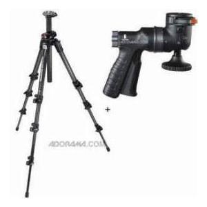Manfrotto 190CXPRO4 4 Section Carbon Fiber Pro Tripod Legs Kit, with Vanguard GH-100 Grip Head