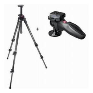 Manfrotto 190CXPRO3 3 Section Carbon Fiber Pro Tripod, with Manfrotto 324RC2 Lightweight Adapto T