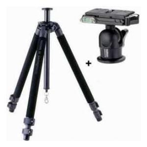 Velbon GEO E630 3-Section Carbon Fiber Tripod Legs, Black, Supports 13.2 lbs., With Velbon QHD-61