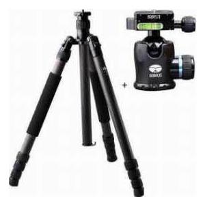 SIRUI N-2204 4 Section Carbon Fiber Tripod, Supports 33 lbs., Max Height 64\" - with SIRUI K-20X 3