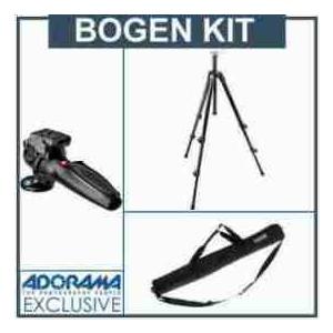 Manfrotto 055XDB Black Basic Tripod Kit, with Manfrotto 327RC2 Lightweight Magnesium Body Joystic | 