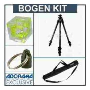 Manfrotto 055CXPRO3 CF Tripod-3 Section Kit， with Adorama Tripod Case， Double Bubble Level， Tripo