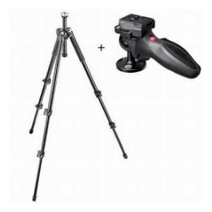 Manfrotto 293 Aluminum 3 Section Tripod， with Manfrotto 324RC2 Lightweight Adapto Technopolymer B