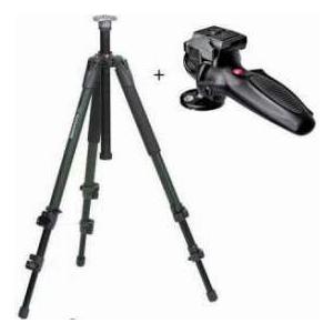 Manfrotto 055XV Lightweight Green Aluminum Tripod, with Manfrotto 327RC2 Lightweight Magnesium Bo