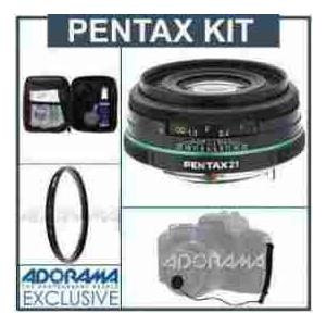 Pentax SMCP-DA 21mm f/3.2 AL Auto Focus Limited Edition Lens Kit， Black with Tiffen 49mm UV Filte