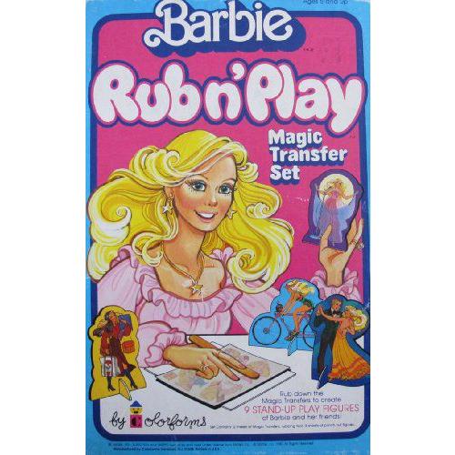 Colorforms Barbie(バービー) Rub n' Play Magic Transfer Set / 9 St＆ Up Figures (1980 Colorforms/Ma | 