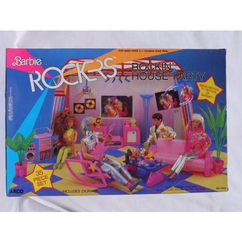 愛用 Rockers the ＆ Barbie(バービー) Rockin' (1986) Party House トイレ用マット