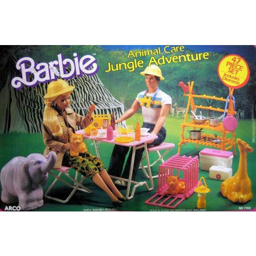 Barbie(バービー) ANIMAL CARE JUNGLE ADVENTURE Playset / 47 Pieces & Diorama (1987 Arco Toys， Matt | 