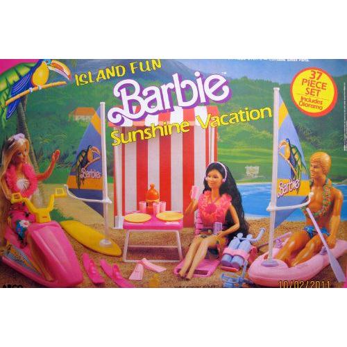 Isl＆ Fun Barbie(バービー) SUNSHINE VACATION 37 Piece Play Set / Diorama (1987 Arco Toys， Mattel) | 