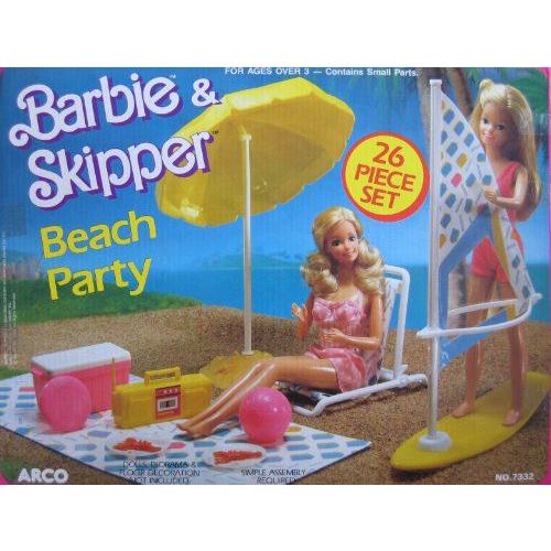 Barbie(バービー) & スキッパー Beach Party Playset / 26 Pieces (1988 Arco Toys， Mattel) | 