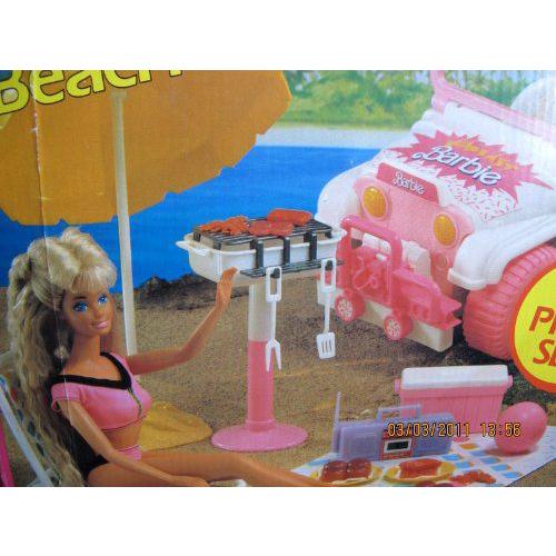 Beach Blast Barbie(バービー) Beach Party 32 Piece Play Set / ”Jeep”， Surf Board & Sail， BBQ， |  | 02