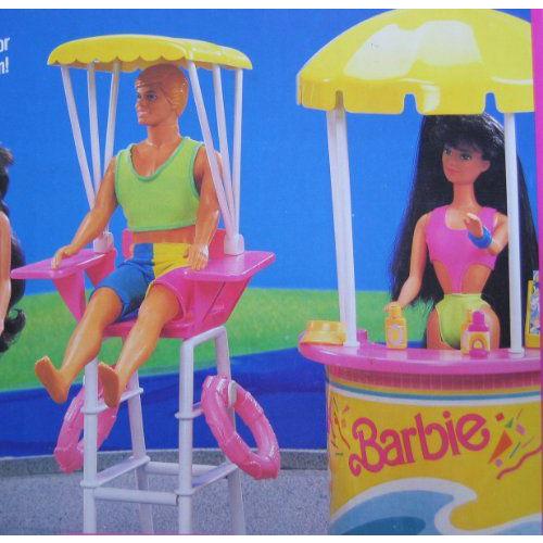 Wet 'n Wild Barbie(バービー) Lifeguard St＆ Playset / 20+ Pieces (1989 Mattel Hawthorne) |  | 01