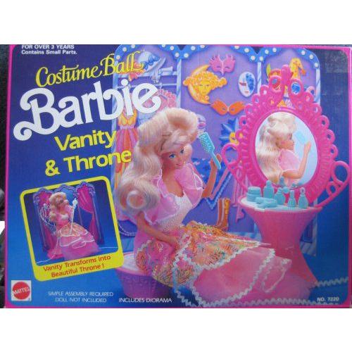 Barbie(バービー) Costume Ball Vanity \u0026 Throne Playset (1990 Arco Toys， Mattel)