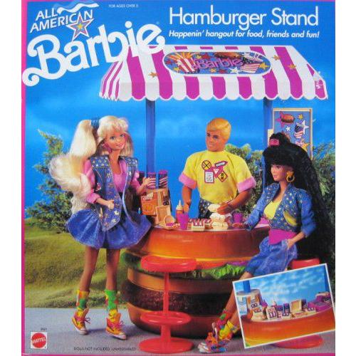All アメリカン Barbie(バービー) HAMBURGER ST＆ Playset / Tomato STOOLS， Rotating SNACK CAROUSEL & | 
