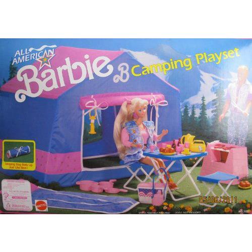 All アメリカン Barbie(バービー) CAMPING Playset / Tent， Sleeping Bag & MORE! (1991 Arco Toys， Ma | 